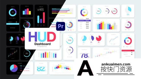 [Premiere模板]PR模板-HUD彩色企业商务信息数据图表动画包PR模板
