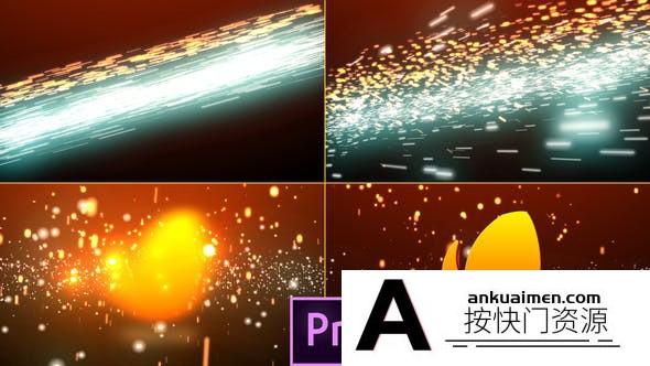 [Premiere模板]PR模板-爆炸火花坠落延时粒子电影标志片头PR模板 Cinematic Light Streaks Logo