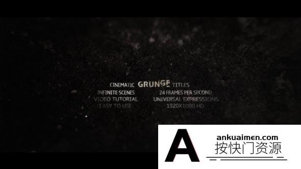 [文字标题]AE模板-悬疑惊悚文字标题片头AE模板 Grunge Titles