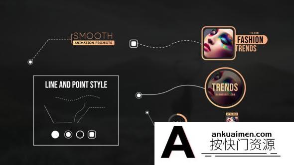 [创意特效]弯曲线条呼叫指示线动画AE模板- Unique Callout Titles