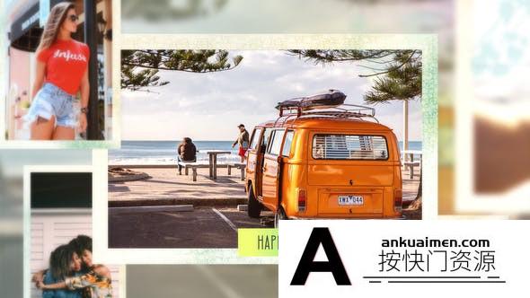 [相册AE模板]美好开心回忆照片相册片头AE模板- Happiness Time Slideshow