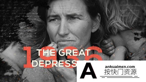 [开场片头]水墨遮罩历史幻灯片介绍开场AE模板- Ink History Slides