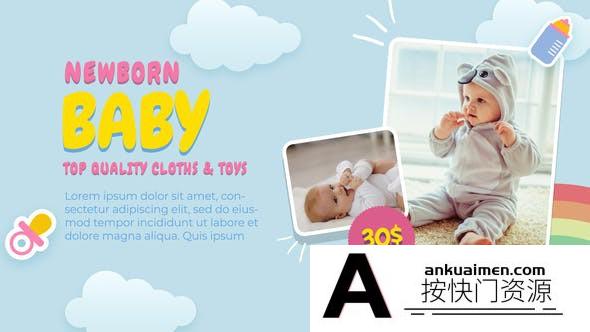 [相册AE模板]卡通儿童婴儿照片视频相册片头AE模板- Autumn Baby Collection B161