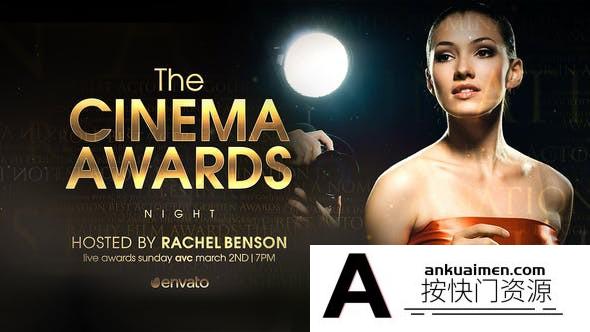 [开场片头]金色奢华文字颁奖典礼片头AE模板- The Cinema Awards