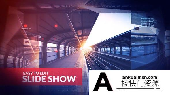 [Premiere模板]PR模板-矩阵透视背景翻转汽车企业建筑ai技术宣传片模板 Technology Promo Slideshow