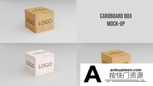 [logo模板]三维盒子Logo展示动画AE模板- Cardboard Box Mock-up