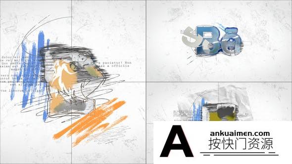 [logo模板]手绘素描Logo动画AE模板- Drawing Logo Reveal