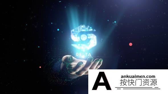 [开场片头]科技感手掌全息投影Logo动画AE模板- Digital Hand Hologram Presenta