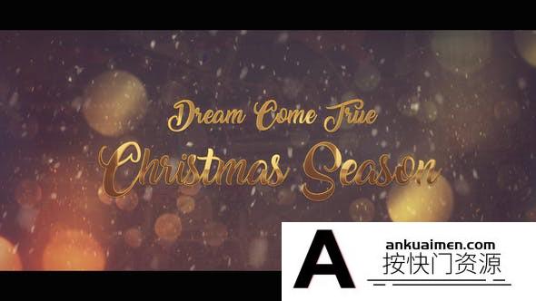 [开场片头]粒子文字片头背景AE模板- Christmas Wishes