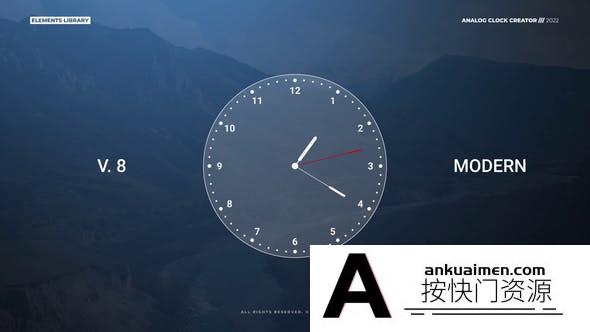 [创意特效]时钟表盘动画AE模板-Analog Clock Creator
