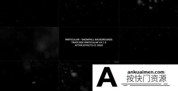 [创意特效]粒子雪花飘雪动画AE模板- Particular – Snowfall Backgrounds