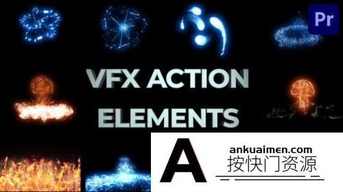 [Premiere转场]PR转场模板-Premiere Pro能量VFX动作元素和过渡转场模板
