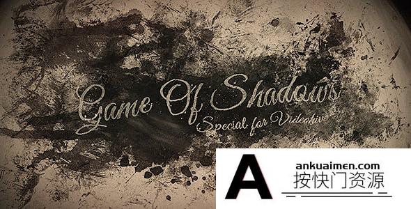 [开场片头]复古水墨遮罩大气片头AE模板- Game Of Shadows