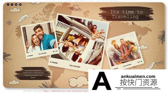 [相册AE模板]旅游回忆照片相册视频展示片头AE模板- Adventure Memories