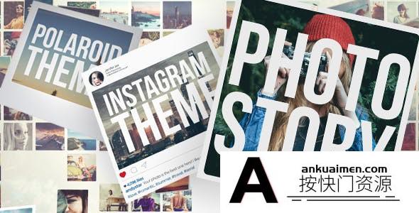 [相册AE模板]图片掉落照片墙展示片头AE模板- Photo Story