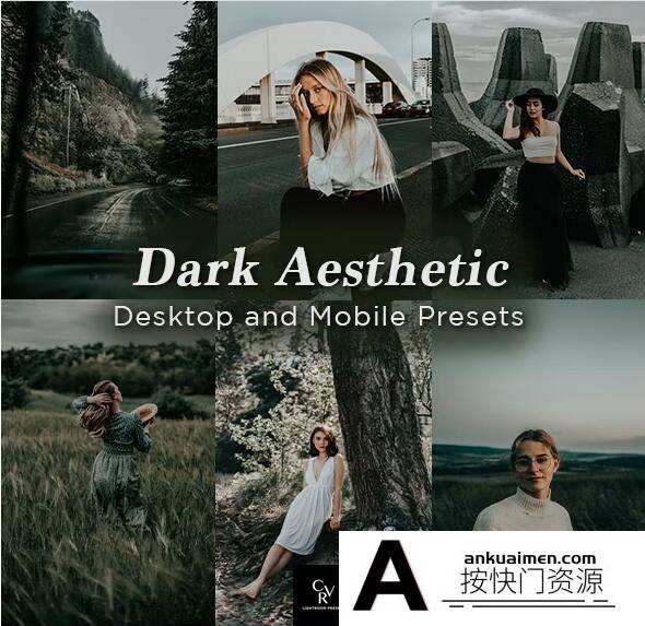[人像LR预设]黑暗美学情绪人像后期Lightroom预设 Dark Aesthetic Lightroom Presets