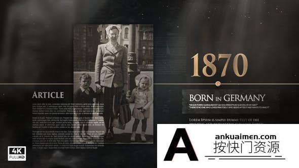 [开场片头]复古历史时间线图片视频展示片头AE模板- History Memories Pack