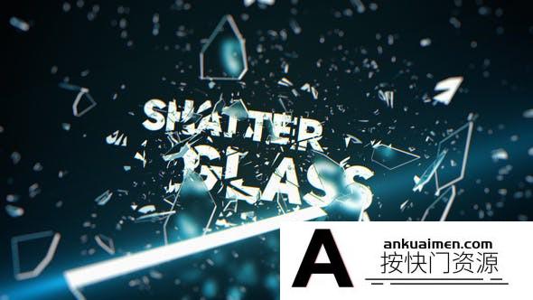 [文字标题]玻璃破碎文字宣传片头AE模板- Shatter Glass Trailer