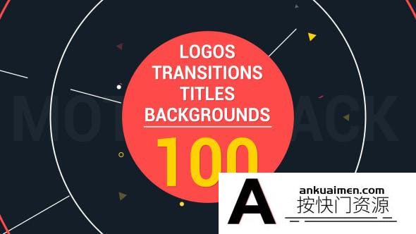 [MG模板]100组MG动画图形文字元素AE模板- 2D Motion Animation Pack
