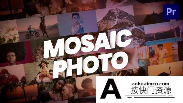 [Premiere预设]视频照片墙展示片头PR预设- Mosaic Photo Reveal