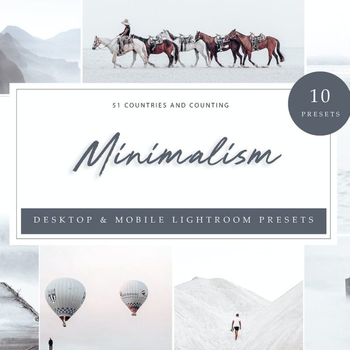 [风光LR预设]极简主义摄影后期调色Lightroom预设 Lightroom Presets, Minimalism