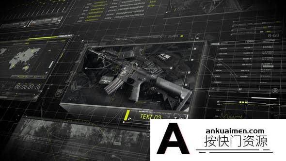 [HUD模板]AE模板-HUD界面展示动画 Dark Digital Technology Slides