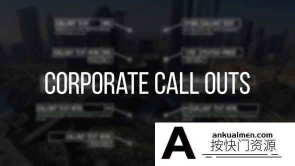 [创意特效]商务企业风格呼叫指示线动画AE模板- Corporate Call Outs