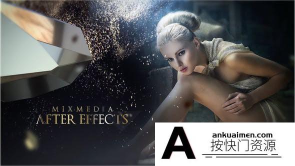 [文字标题]奢华金色粒子文字片头AE模板- Go Gold Opener