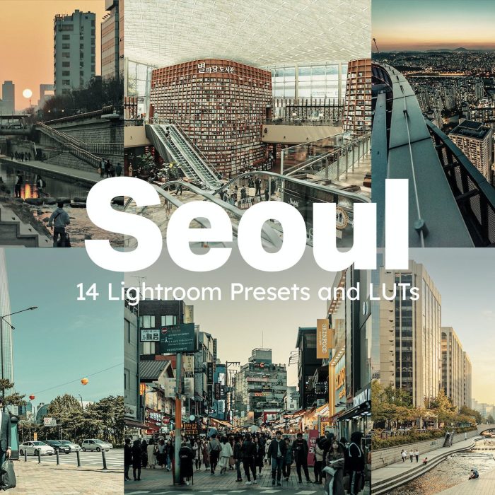[日系LR预设]韩国首尔城市街拍清新胶片AI智能Lightroom预设及视频LUT预设