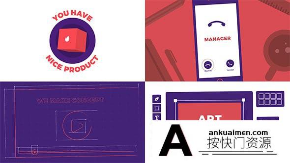 [MG模板]场景介绍MG动画片头AE模板- Video Marketing Explainer