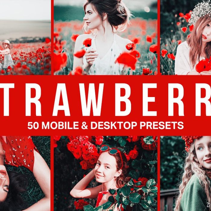 [胶片LR预设]草莓红色调电影胶片LR预设+3DLUT预设Strawberry Lightroom Presets+LUT