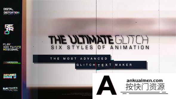 [文字标题]70组信号损坏特效文字标题动画AE模板- 70 Glitch Title Animation