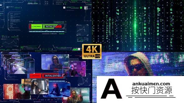 [开场片头]数字网络科技感片头AE模板- Digital System Intro