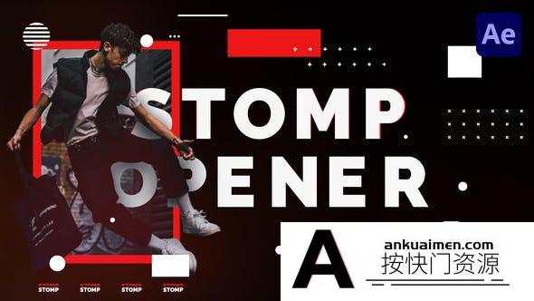 [开场片头]时尚动感文字视频快闪片头AE模板- Bold And Strong Stomp Opener