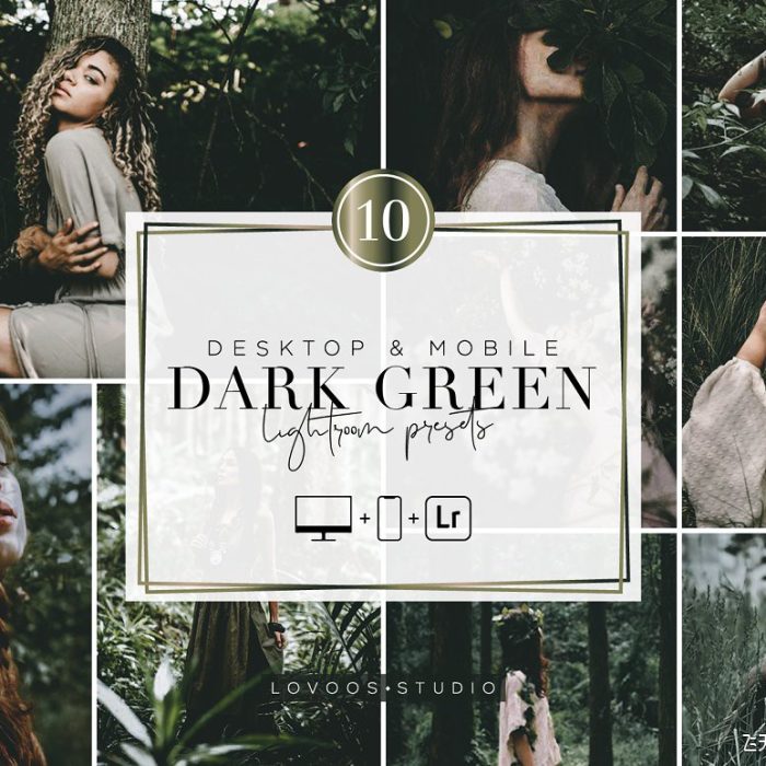 [人像LR预设]黑暗情绪森系胶片人像Lightroom预设/app预设 DARK GREEN Lightroom Presets