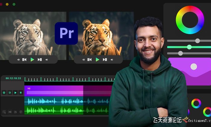 [Premiere教程]专业Premiere Pro 中的色彩校正和颜色分级调色教程-中英字幕