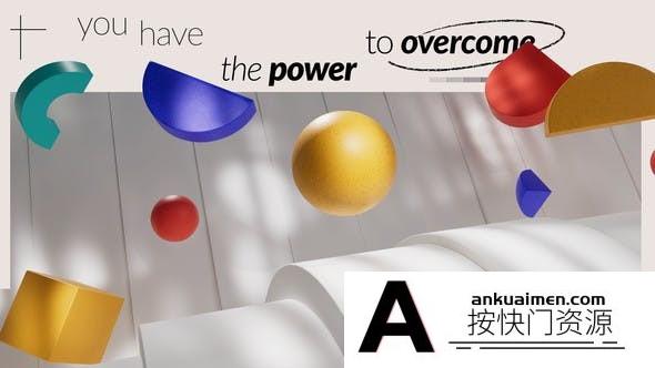 [开场片头]三维时尚图形元素包装片头AE模板- Kinetic Typography Figures