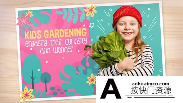 [相册AE模板]儿童小孩夏令营照片相册片头AE模板- 4K Kids Summer Camp Slideshow