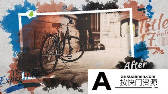 [相册AE模板]水彩水墨晕染遮罩相册照片开场AE模板- Watercolor Opener