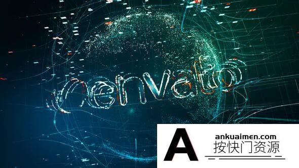 [logo模板]科技感线条地球Logo动画AE模板- Particle 3D Earth Logo Reveal