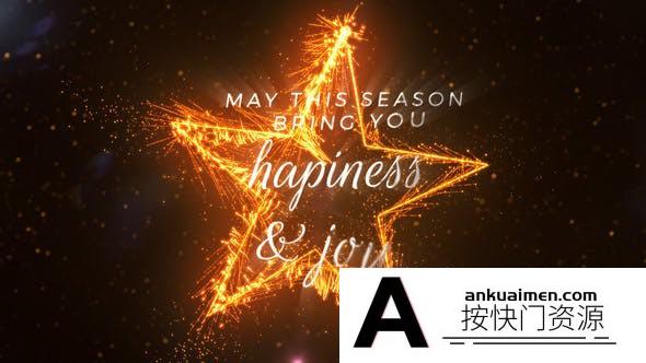 [文字标题]粒子路径生长圣诞节文字标题片头AE模板- Christmas Magic Titles