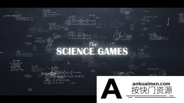 [开场片头]数学物理公式科学符号文字片头AE模板- Science Titles