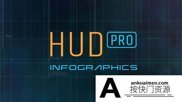 [HUD模板]科技感HUD元素动画AE模板- HUD Pro Infographics