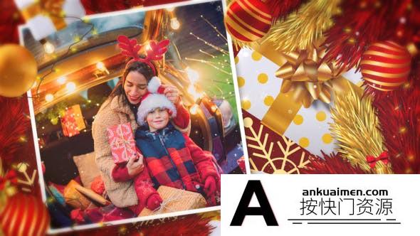 [相册AE模板]圣诞家庭照片相册展示片头AE模板- Merry Christmas New Year Slideshow