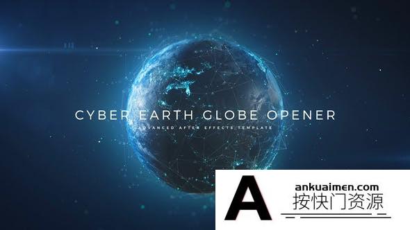 [三维AE模板]科技感三维地球开场动画AE模板- Cyber Earth Globe Opener