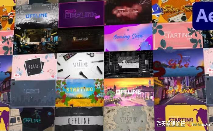 [Premiere预设]133组直播背景循环视频动画PR预设- Looped Backgrounds Part 1 + 2