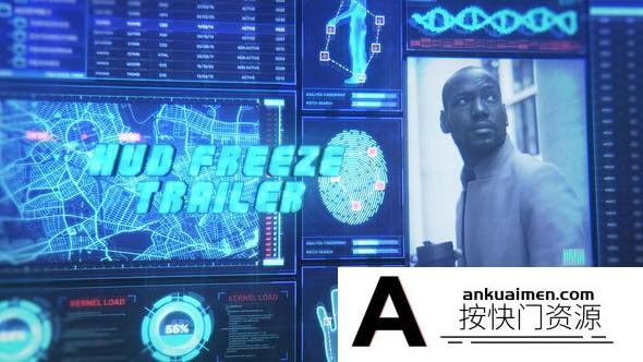 [HUD模板]人物定格介绍片头AE模板- HUD Technology Freeze Frame Traile