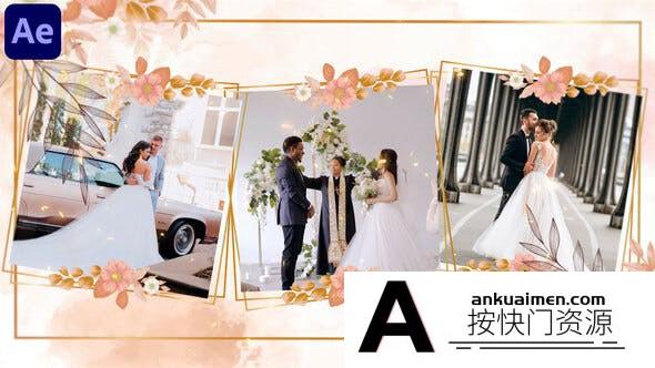 [婚礼AE模板]婚礼邀请函相册包装片头AE模板- Wedding Invitation Slideshow 4K