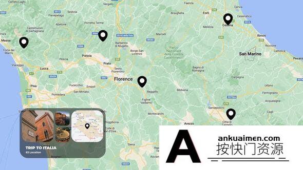 [创意特效]地图连线动画AE模板- Map Route Animations