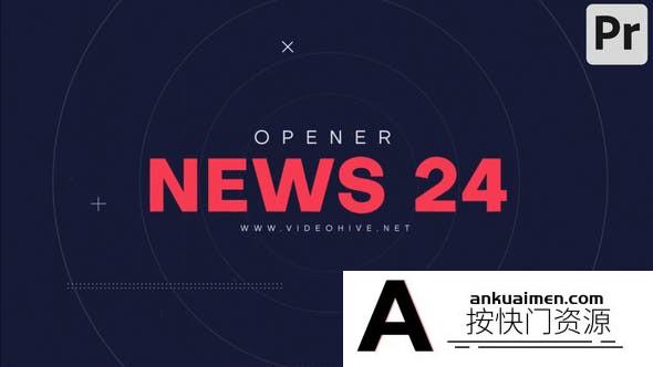 [Premiere模板]PR模板- 网络电视新闻包装片头模板 News Opener